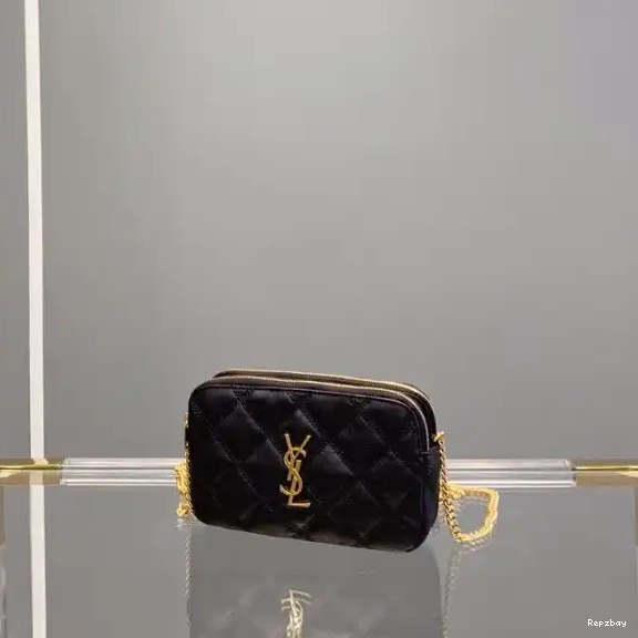 Repladies REP BECKY YSL DOUBLE-ZIP IN POUCH QUILTED LAMBSKIN 0519